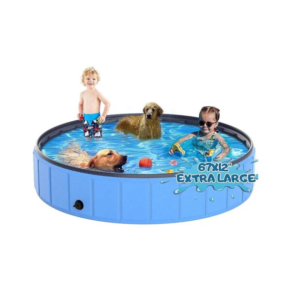 67" x 12" Extra Large Dog Pool for Sale Foldable and Portable Pet Bathing Tub