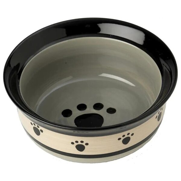 6-Inch Diameter Stoneware Pet Bowl for Medium Breed Pets