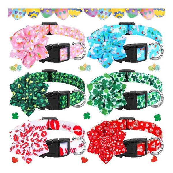 6-Piece Set of Easter Dog Collars for Small to Medium Sized Female and Male Pet Dogs