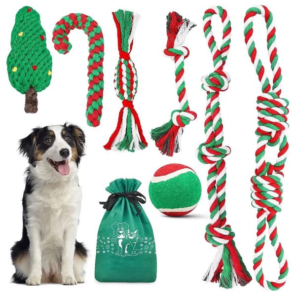 7 Pack Dog Rope Toys for Large Medium Dogs Teeth Cleaning and Interactive Play