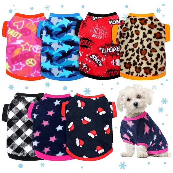 7 Pieces Soft Fleece Dog Sweaters Chihuahua Yorkshire Pet Outfits Winter Clothing