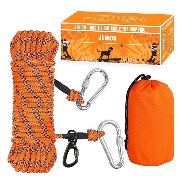 70 Foot Lightweight Dog Tie Out Cable for Camping, Parks, and Outdoor Activities