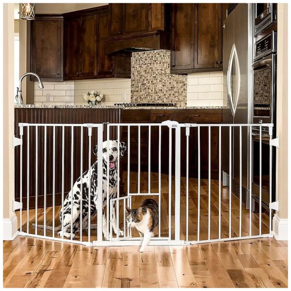 76 Inch Wide Expandable Pet Gate for Larger Openings