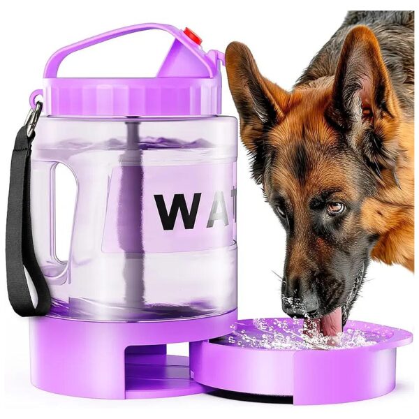 77oz Dog Travel Water Bottle with Easy-Use Pull-Out Drinking Bowl