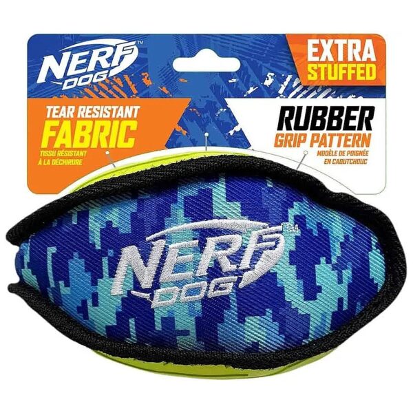 7in Waterproof Nylon Camo Football for Small, Medium, and Large Dogs