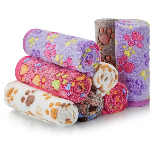 8 Pieces Fleece Throw Blankets for Small to Medium Dogs and Pets