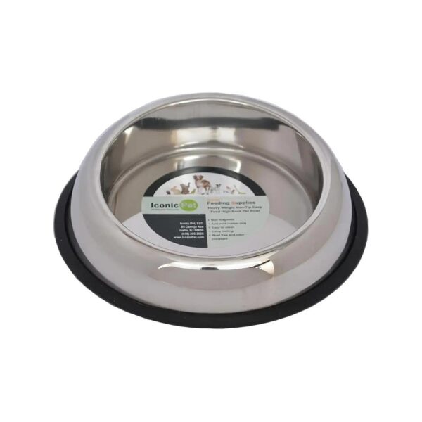 8 oz Stainless Steel Pet Food and Water Bowl with Anti-Skid Rubber Ring for Cats and Dogs