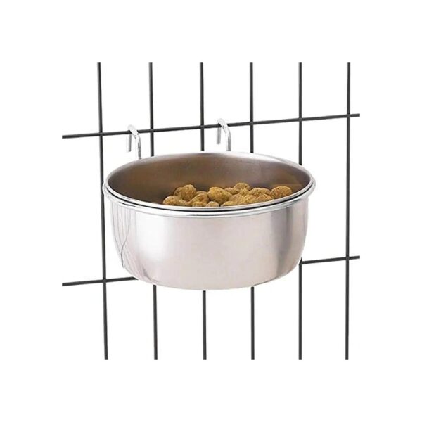 8-Ounce Capacity Stainless Steel Food Bowl for Dog Cage Attachment