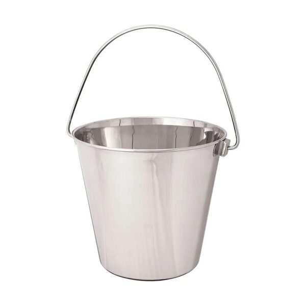 9-Quart Heavy Duty Stainless Steel Pails for Farms and Kennels