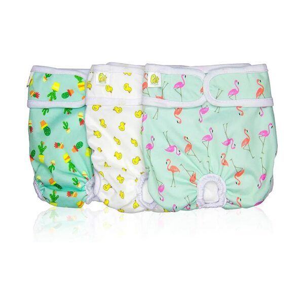 Absorbent Dog Diapers for Small Female Pets with Comfortable Fit and Quick Release Velcro