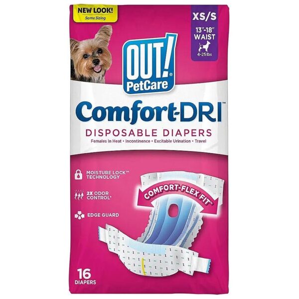 Absorbent Microfiber Dog Diapers for Small Dogs - 16 Count