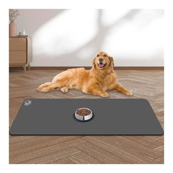 Absorbent Quick-Dry Dog Food and Water Bowl Mat for Messy Drinkers