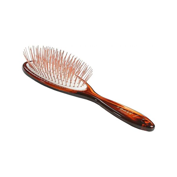 Acrylic Handle Pet Brush with Oval-Shaped Alloy Pins for Easy Detangling and Coat Care