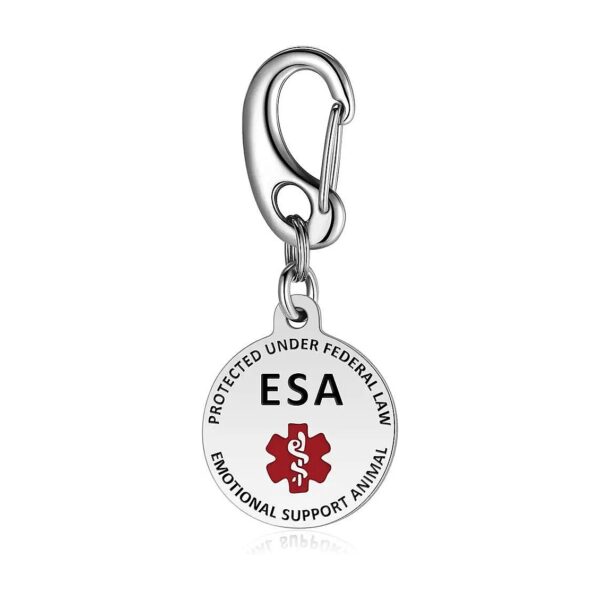 Ada Compliant ESA Dog Tag with Medical Symbol for Easy Access, 3inch Solid Quick Release