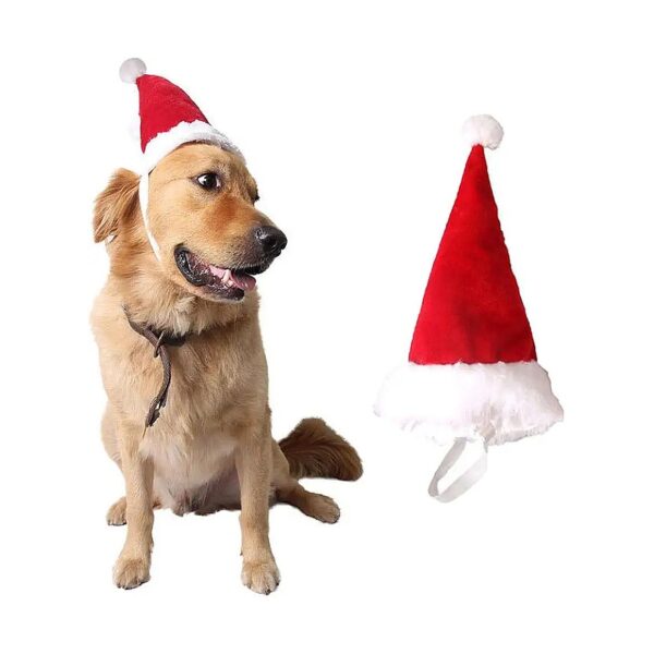 Adjustable 3D Christmas Santa Hat for Large Dogs and Cats with Comfortable Fitting