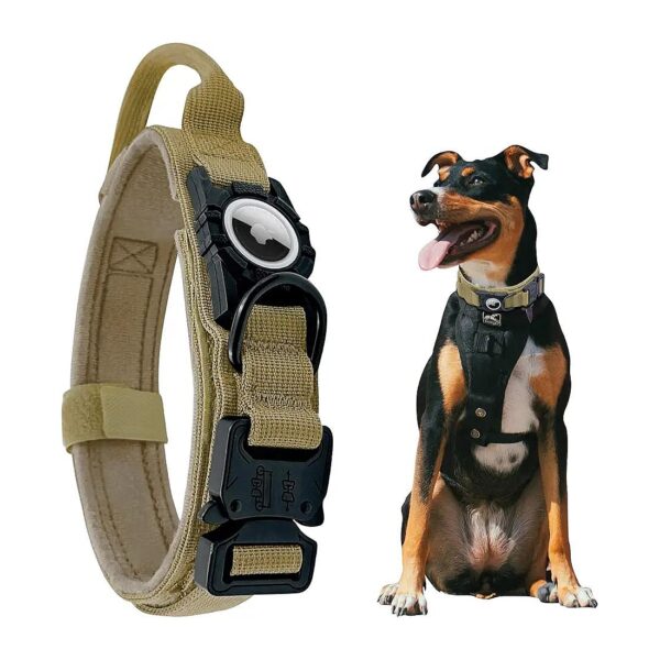 Adjustable AirTag Compatible GPS Dog Collar for Medium Large Dogs