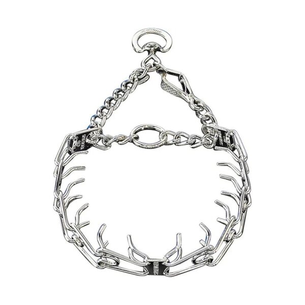 Adjustable Chrome Plated Steel Pinch Collar with Quick Release Buckle for Dogs