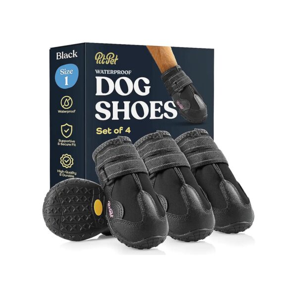 Adjustable Dog Boots with Reflective Straps for Enhanced Safety and Customizable Fit