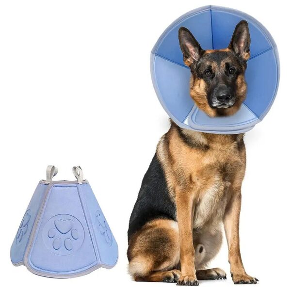 Adjustable Dog Cone Elizabethan Collar for Comfortable Wound Healing After Surgery