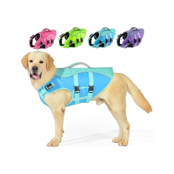 Adjustable Dog Life Jacket Large for Swimming, Boating, and Water Play