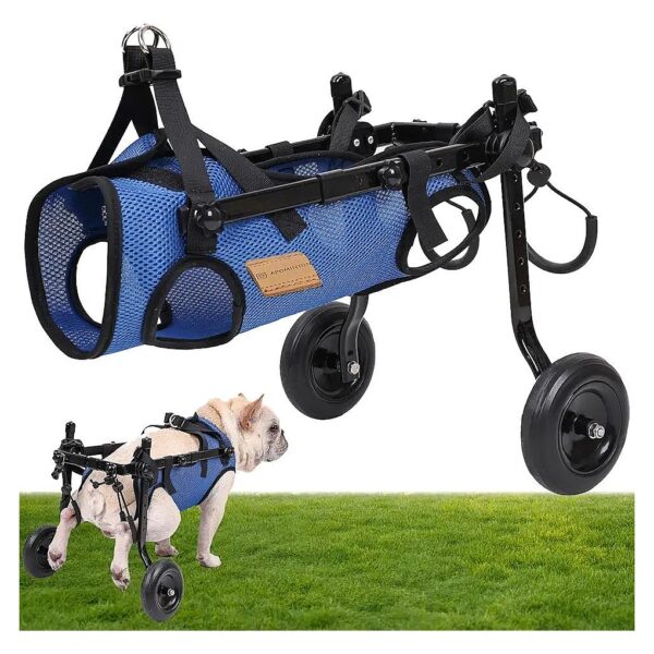 Adjustable Dog Wheelchair for Back Legs with Hip Support for Small Dogs Up to 6 Pounds