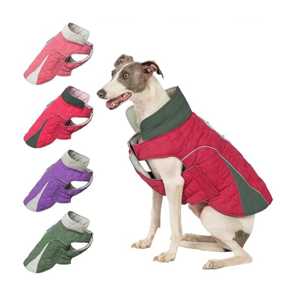 Adjustable Dog Winter Coat for Large Breed Dogs with Reflective Strips Waterproof