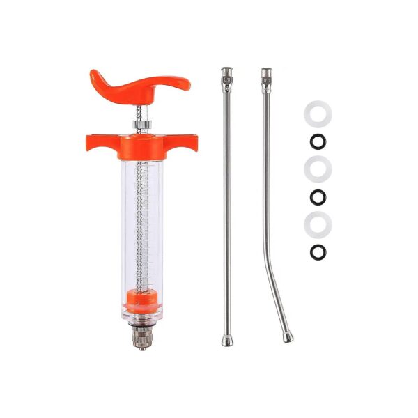 Adjustable Dosage Syringe with 2 Nozzles for Young Birds and Small Animal Feeding