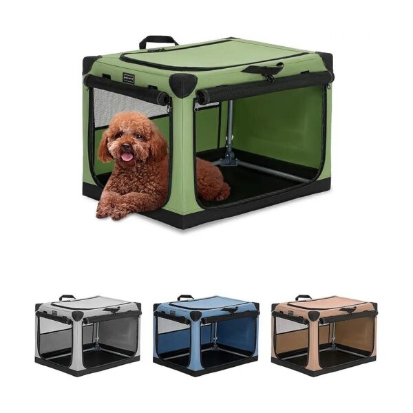 Adjustable Fabric Cover Dog Crate with Spiral Head Design for Pet Safety and Convenience