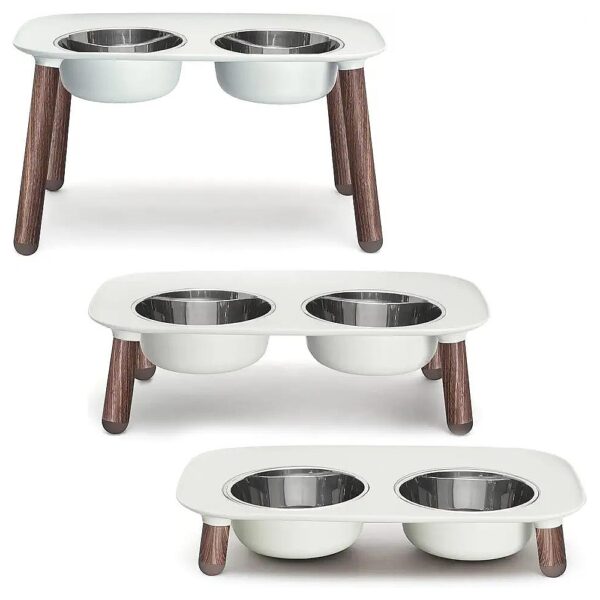 Adjustable Height Dog Feeder for Small to Large Breeds with Stainless Steel Bowls