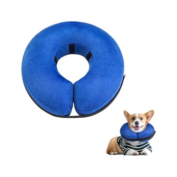 Adjustable Inflatable Dog Cone for Wound Protection and Comfort