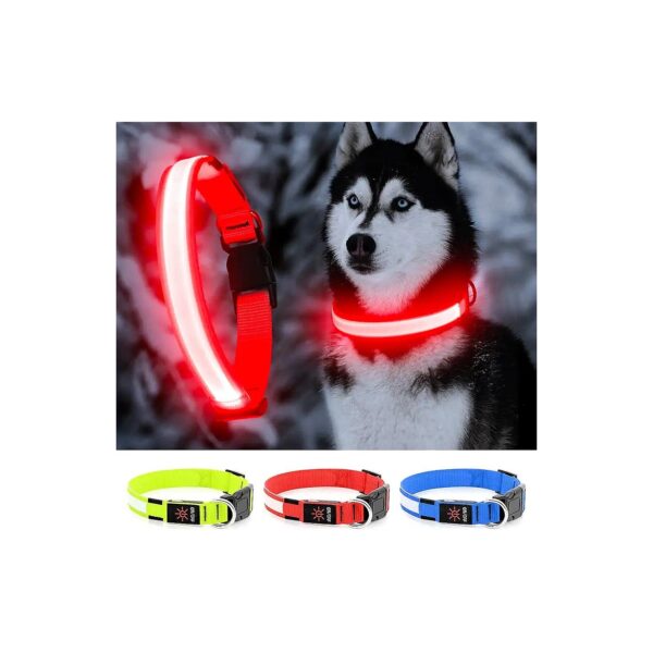 Adjustable LED Dog Collar with 3 Lighting Modes Waterproof and Comfortable