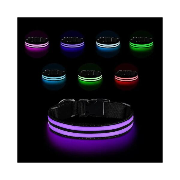 Adjustable LED Dog Collar with Waterproof Design and 14 Flash Modes for Nighttime Safety