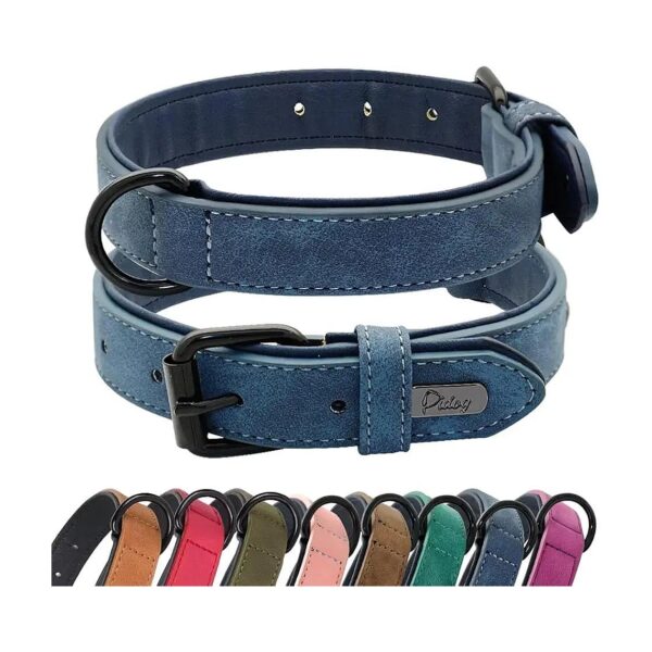 Adjustable Leather Dog Collars with Rust-Proof Buckle for Small, Medium, and Large Dogs