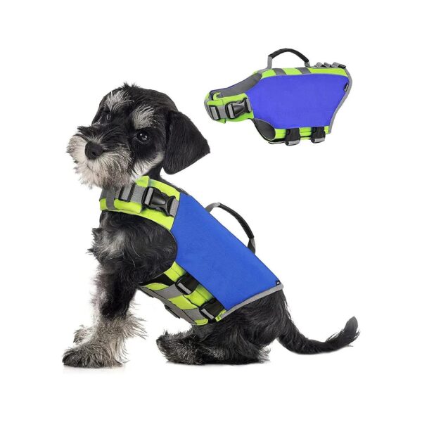 Adjustable Life Jacket for Small Dogs with Reflective Stripes and Rescue Handle