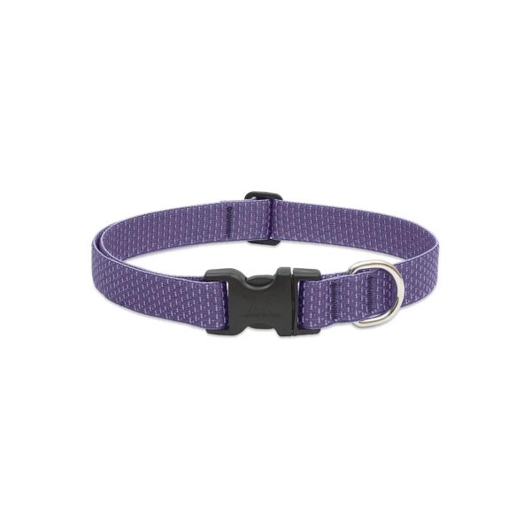 Adjustable Lilac Dog Collar with Buckle Closure for 12 to 20-Inch Dogs