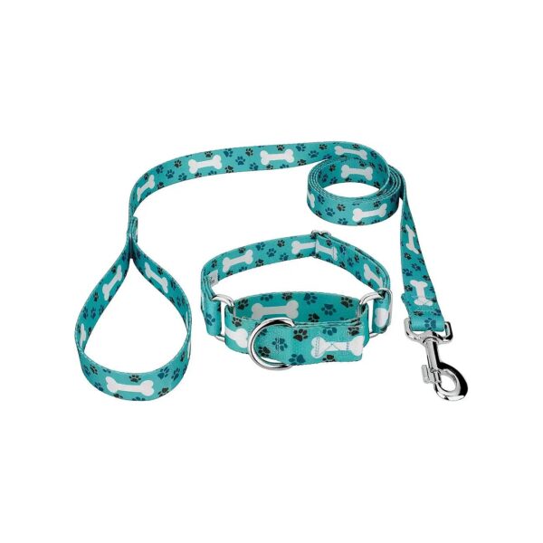 Adjustable Martingale Dog Collar and Leash with 5 Playful Designs