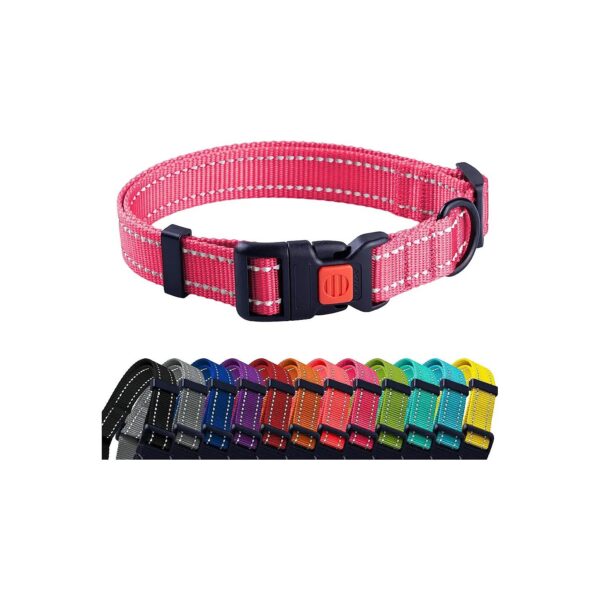 Adjustable Nylon Dog Collar for Small Medium Large Puppies with Quick Release Buckle