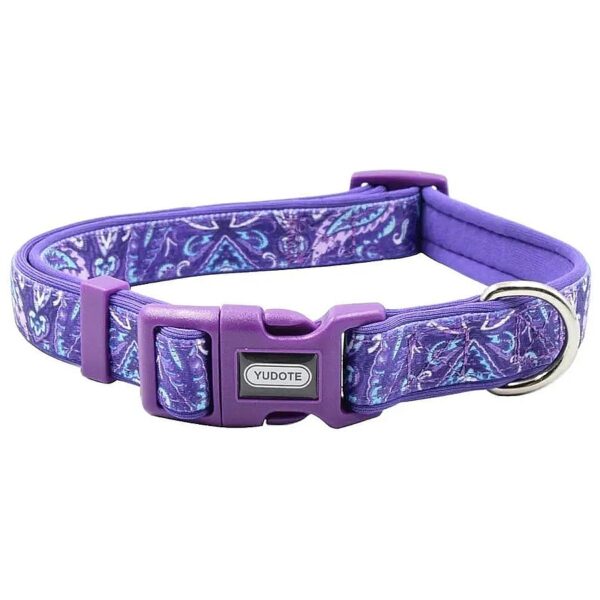 Adjustable Nylon Flower Pattern Dog Collars for Small Medium Large Breed Dogs Female Pets