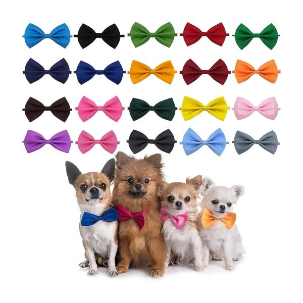 Adjustable Pet Bow Ties in 20 Colors for Small to Medium Dogs and Cats