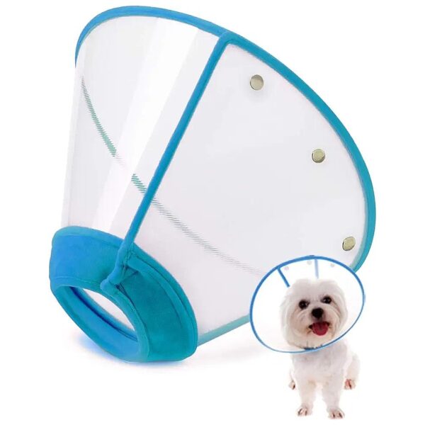 Adjustable Pet Recovery Collar for Wound Healing and Protection with Non-Slip Closure