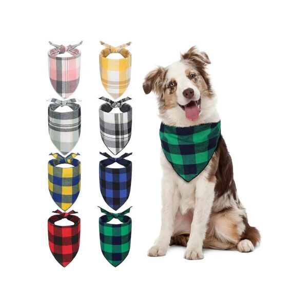 Adjustable Plaid Dog Scarf for Large Dogs with High-Quality Material