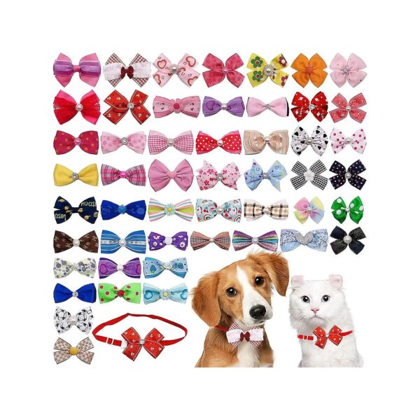 Adjustable Polyester Pet Bow Ties Collars for Small Dogs and Cats