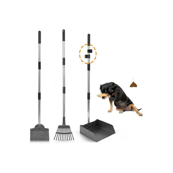 Adjustable Pooper Scooper for Dog Waste on Grass, Dirt, and Gravel Medium Large