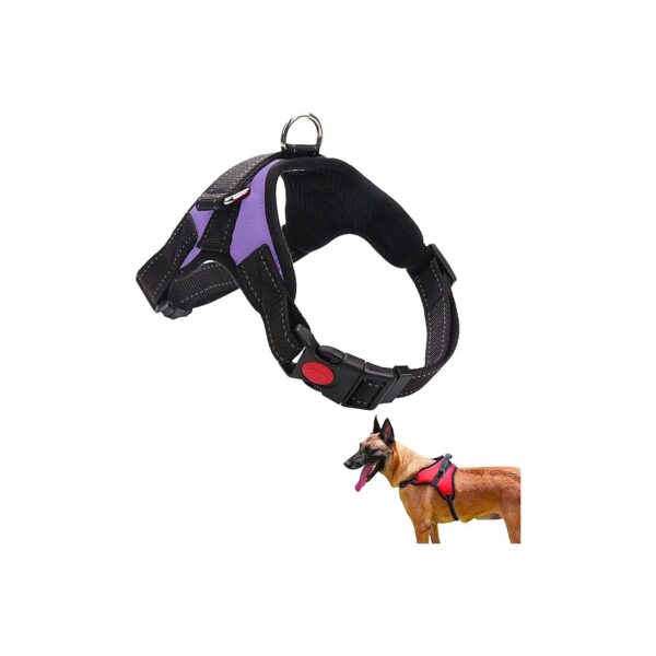 Adjustable Purple Dog Harness with Reflective Oxford Material for Small to Large Dogs