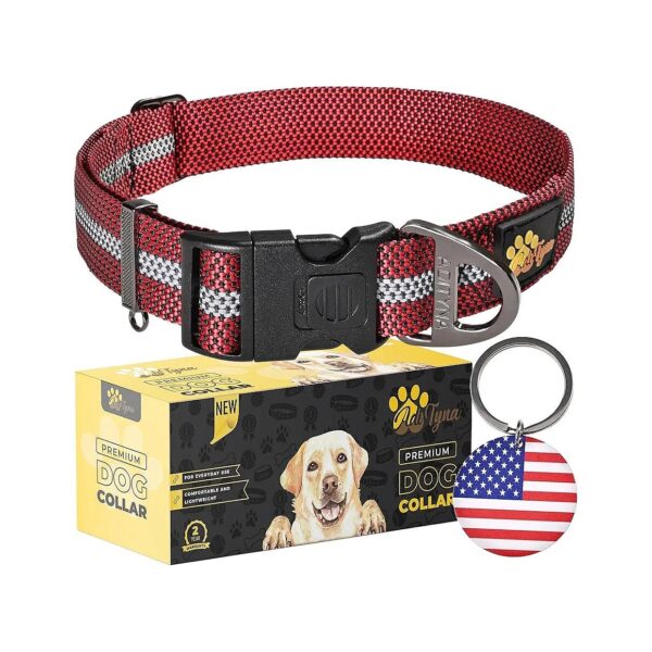 Adjustable Reflective Dog Collar with Safety Lock Buckle for Large Breed Dogs