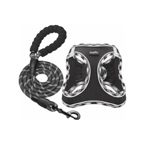 Adjustable Reflective Step-in Dog Harness with Leash Set for Small Medium Dogs