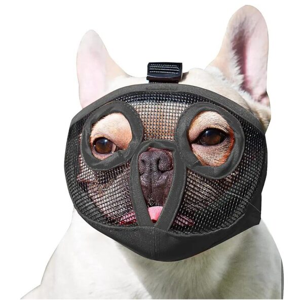 Adjustable Short Snout Dog Muzzle with Breathable Material for Comfort and Security