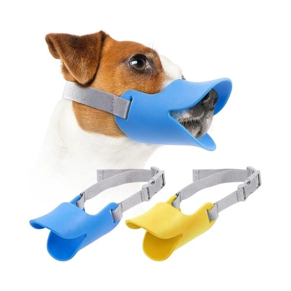 Adjustable Silicone Dog Muzzle Mask with Soft Silicone and Nylon Rope