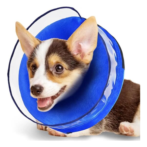 Adjustable Soft Plush Dog Cone Collar for Comfortable Wear after Surgery or Wound Care