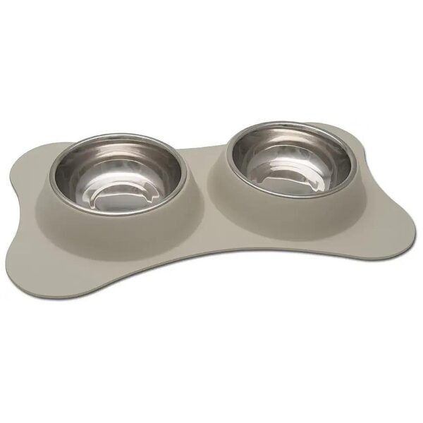 Adjustable Stainless Steel Dog Food Bowls with Rubber Non-Slip Base for Small Dogs